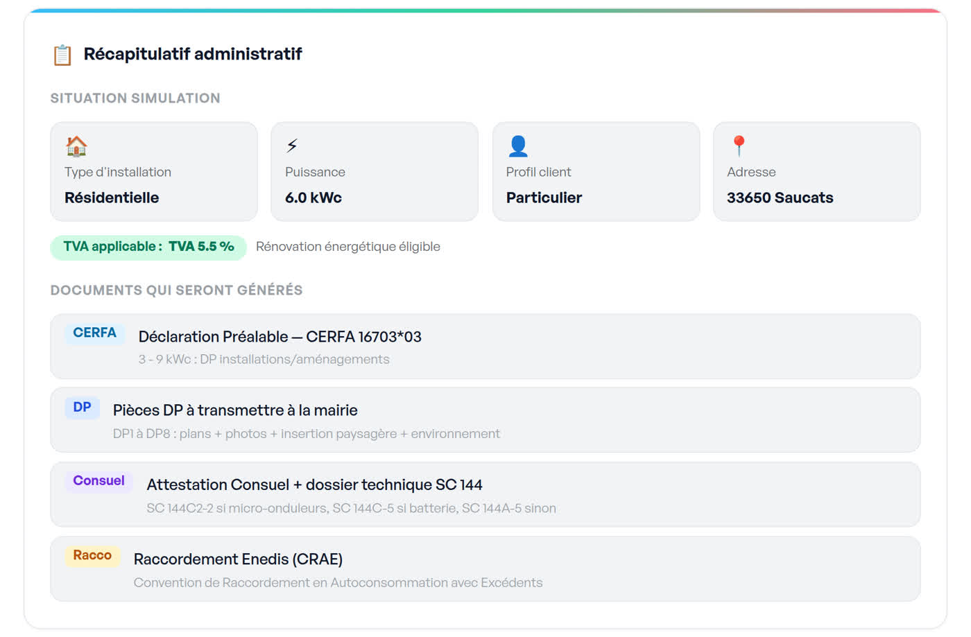 Le récapitulatif administratif : Cerfa, pièces DP, Consuel, raccordement Enedis